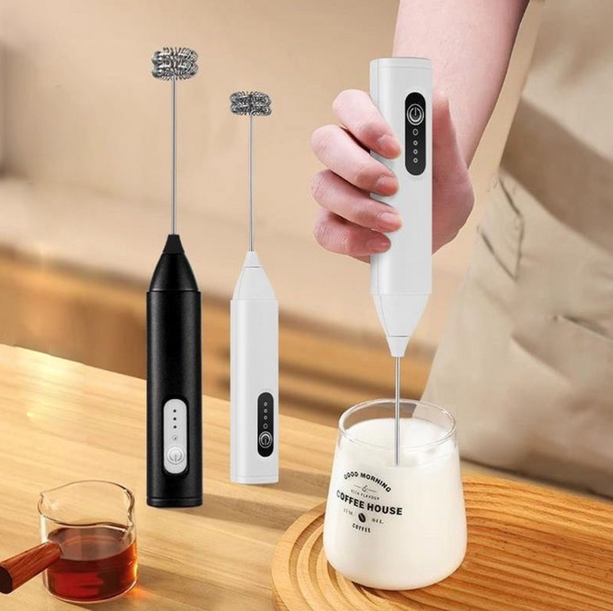 Electric Milk Frother – Handheld Coffee & Milk Foam Maker